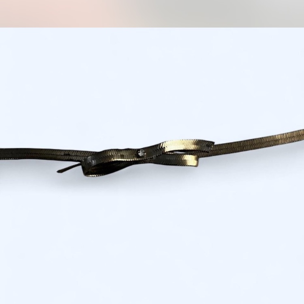 Anne Klein vintage Y2K  Silver Bow chain Belt - Picture 4 of 6